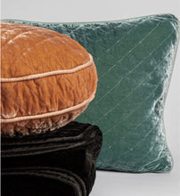 Load image into Gallery viewer, IN STOCK Bella Notte Linens Silk Quilted Velvet Round Pillow, Cloud