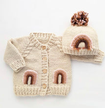 Load image into Gallery viewer, Mauve Rainbow Knit Beanie Hat