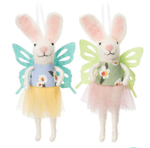 Load image into Gallery viewer, Felt Bunny with Wings Ornament (2 Styles)