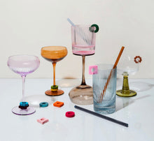 Load image into Gallery viewer, Here's How Mixed Color Glass Highball Sip/Stir Straws