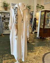 Load image into Gallery viewer, Linen Shirt Dress (Cocoa, White) - ONLY 3 LEFT