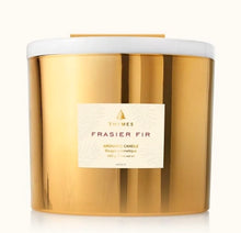 Load image into Gallery viewer, Frasier Fir Gilded Collection Gold 3-Wick Candle