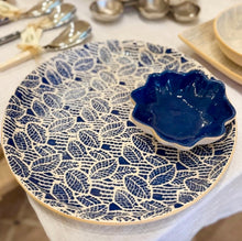Load image into Gallery viewer, Terrafirma Ceramics Statement Platter, Cobalt Topiary