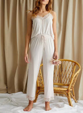 Load image into Gallery viewer, Lace Bamboo Cami + Cropped Trouser Pajama Set