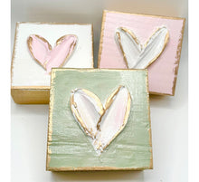 Load image into Gallery viewer, Wooden Heart Block (Pink, Sage, White)