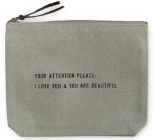 Load image into Gallery viewer, Color Canvas Zip Quote Bag (7 Styles)