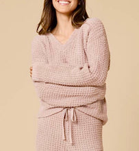 Load image into Gallery viewer, Cozy Marshmallow Waffle V-Neck Lounge Set