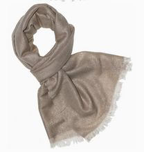 Load image into Gallery viewer, Solid Metallic Woven Wrap (Taupe, Black)