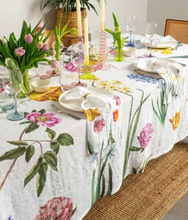 Load image into Gallery viewer, Linen Tablecloth, Early Flowers (2 Sizes)