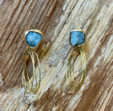 Load image into Gallery viewer, Emilie Shapiro Aquamarine Guardian Hoops Earring
