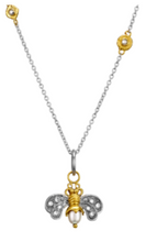Load image into Gallery viewer, Waxing Poetic Crystal Honeypearl Bee Charm on Points of Light Chain

