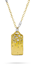 Load image into Gallery viewer, Waxing Poetic Starshower Infinity Brass Pendant on Star Scatter Chain, 16&quot;
