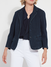 Load image into Gallery viewer, Lysse Della Denim Cropped Blazer - Indigo