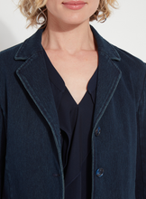Load image into Gallery viewer, Lysse Della Denim Cropped Blazer - Indigo