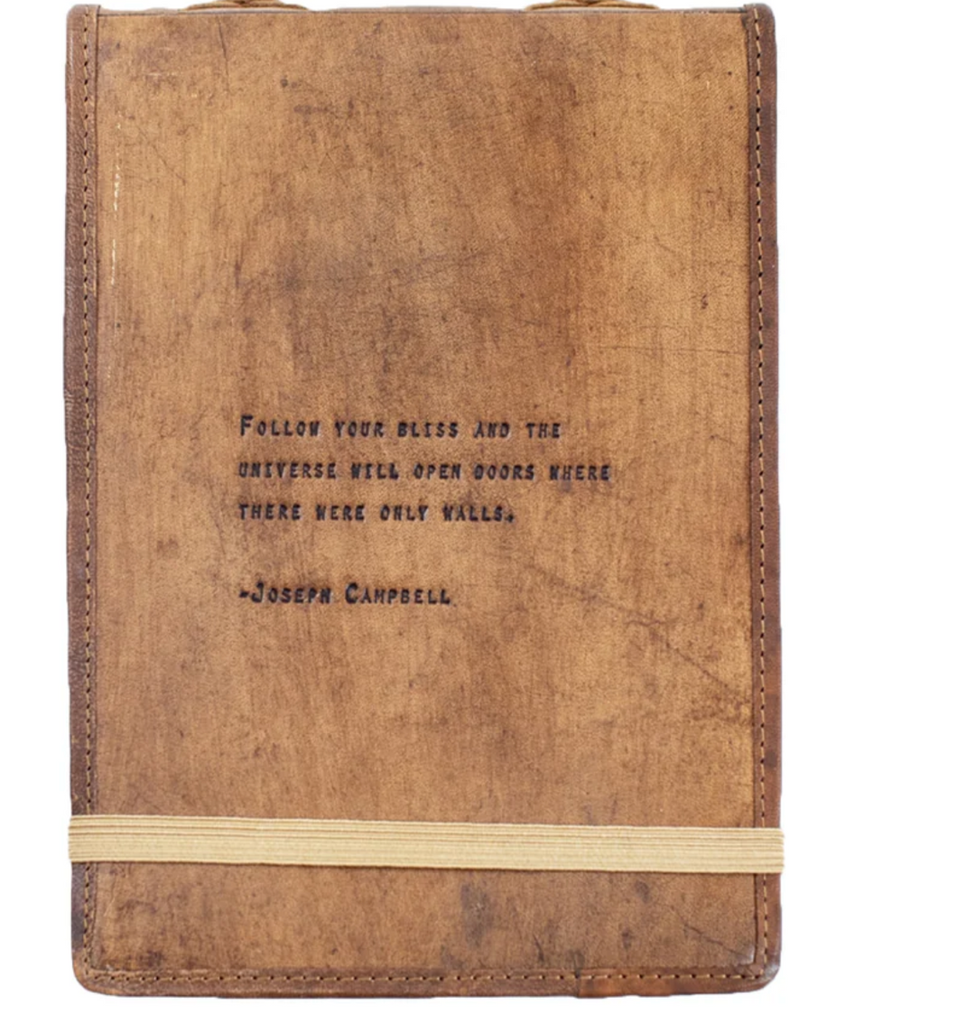 Leather Journal Embossed with Quote  - 7