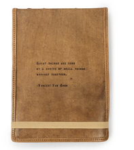 Load image into Gallery viewer, Leather Journal Embossed with Quote, 7" x 9"