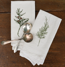 Load image into Gallery viewer, Handmade Winter Greens Cloth Napkins, Set of 4 Designs