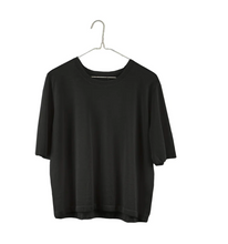 Load image into Gallery viewer, Short Sleeve Sweater, Black (LAST ONE S/M)