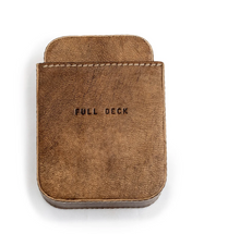 Load image into Gallery viewer, Brown Leather Card Case with Playing Cards
