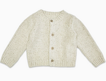 Load image into Gallery viewer, HAPPY Chunky Knit Baby Cardigan Sweater With Matching Oat/Heather Pants (LAST ONE, 18-24M)