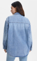 Load image into Gallery viewer, Oversized Denim Shirt Jacket, Light Denim Wash