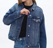 Load image into Gallery viewer, Bayeas Oversized Drop Shoulder Denim Jacket, Indigo