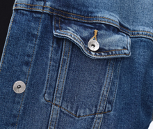 Load image into Gallery viewer, Bayeas Oversized Drop Shoulder Denim Jacket, Indigo