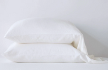 Load image into Gallery viewer, IN STOCK Bella Notte Linens Madera Luxe Pillowcase with Donella Lace Trim, White