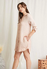 Load image into Gallery viewer, Abril Linen Tunic (White, Beige)