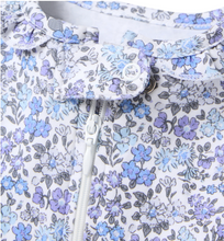 Load image into Gallery viewer, Fleur D'Azur Footed Romper, 3-6M