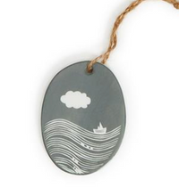 Load image into Gallery viewer, Oval Porcelain Quote Ornament  (10 Styles)