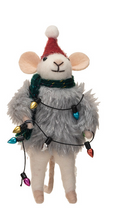 Load image into Gallery viewer, Wool Felt Mice with Sweater Ornaments (3 Styles)