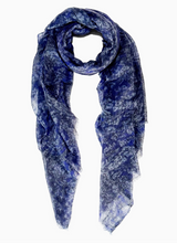 Load image into Gallery viewer, Cashmere Lush Paisley Scarf (Indigo, Burgundy)