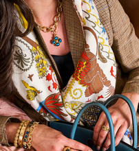 Load image into Gallery viewer, Berry Clover Double Sided Pendant, Labradorite