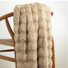 Load image into Gallery viewer, Fab Faux Fur Throw (Ivory, Sand, Dusk)
