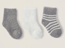 Load image into Gallery viewer, Barefoot Dreams CozyChic Lite Infant Socks, 3 Pack (Pink, Blue, Pewter)