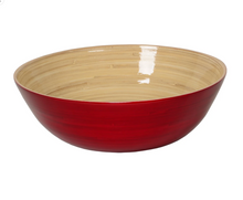 Load image into Gallery viewer, Bamboo Classic Serving Bowl (Caramel, Red, Dark Green)