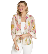 Load image into Gallery viewer, Pop Flowers Pink Short Kimono