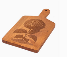 Load image into Gallery viewer, Artisan Maple Rectangle Cheese Board, Hydrangea