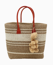 Load image into Gallery viewer, Cabrillo Large Sisal Basket Tote (Denim, Cappuccino)