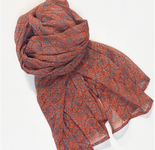 Load image into Gallery viewer, Hand Block Printed Scarves, 8 Colors