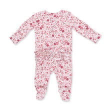 Load image into Gallery viewer, Angel Dear Serene Floral 2-Way Ruffle Back Zipper Footie