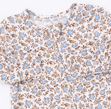 Load image into Gallery viewer, Angel Dear Hazel Floral 2-Way Ruffle Back Zipper Footie