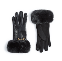 Load image into Gallery viewer, Faux Fur Cuff Gloves (Black, Winter White)