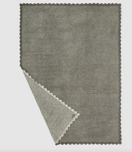 Load image into Gallery viewer, Barefoot Dreams CozyChic Scallop Stripe Throw, Olive/Cream