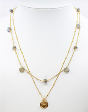 Load image into Gallery viewer, Cristina V Labradorite & Disc Layered Necklace