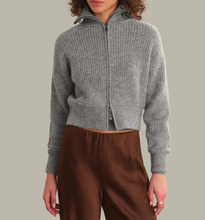 Load image into Gallery viewer, Wesley Cropped Zip Cardigan