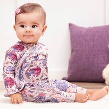 Load image into Gallery viewer, Vintage Bloom Plum Floral Romper