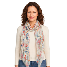 Load image into Gallery viewer, Ivory Pop Sketch Scarf