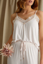 Load image into Gallery viewer, Lace Bamboo Cami + Cropped Trouser Pajama Set